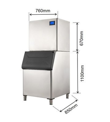 2023 Summer Necessity 500kg Restaurant Cube Ice Machine with Ice Storage Capacity of 400kg