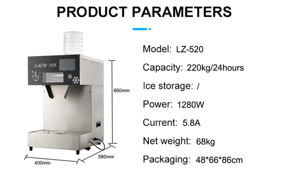 High Productivity 300kg Per Day LZ-620 Snow Ice Plant Machinery Machine for Ice Cream