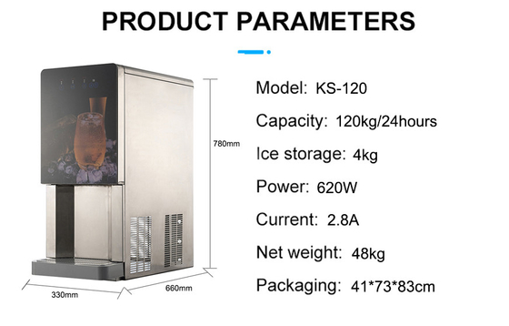 120kg Per Day KS-120 Water Ice Machine with Cisco Compressor and R404a Refrigerant